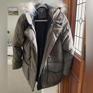 Abercrombie and Fitch green parka jacket